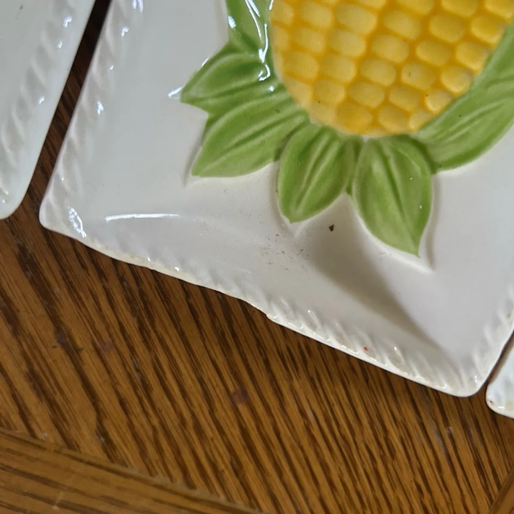 Vintage Knobler Corn on the Cob Ceramic Dishes Made In Japan